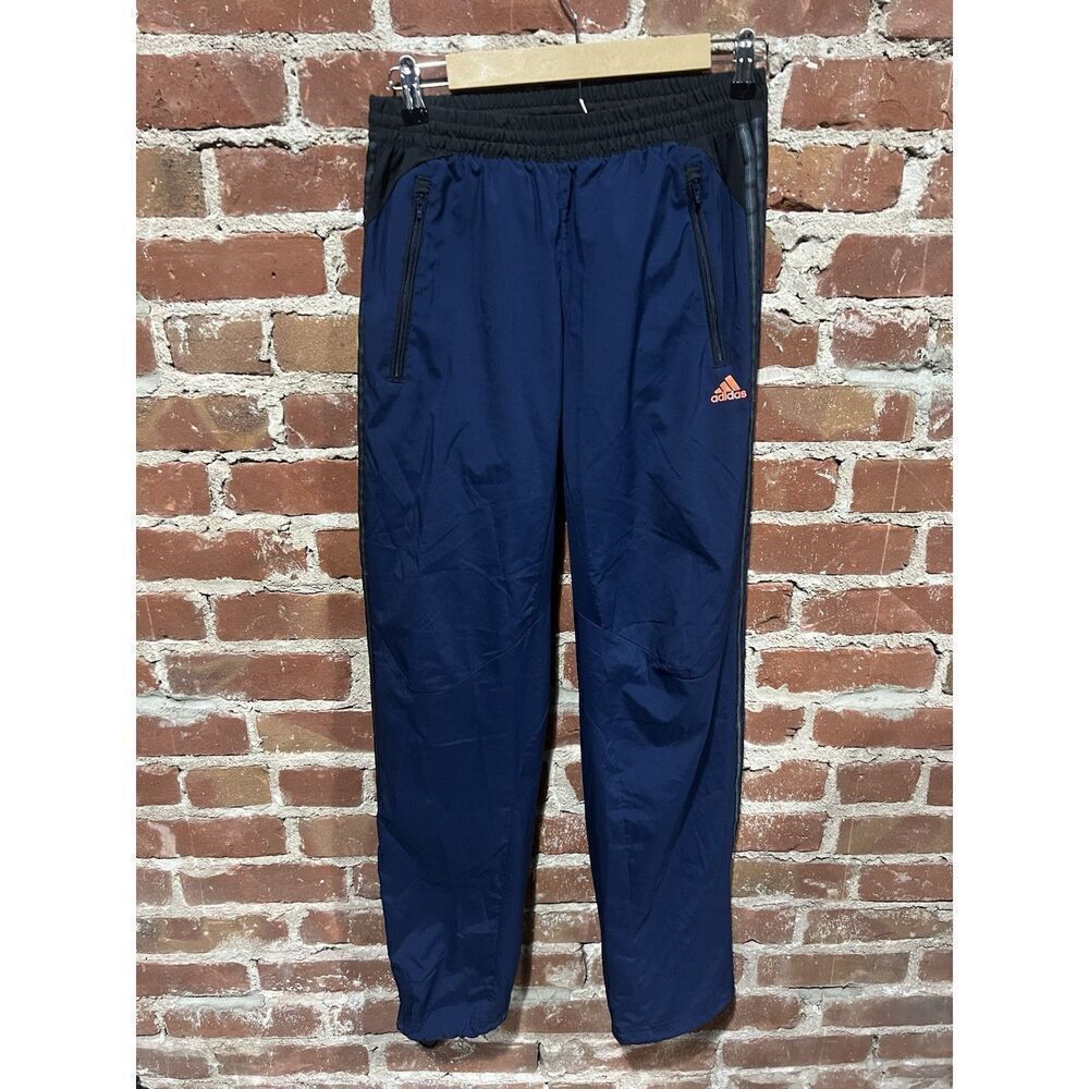 Adidas Mens Blue Athletic Pull On Sweatpants w/ Drawstring Climalite Size Small